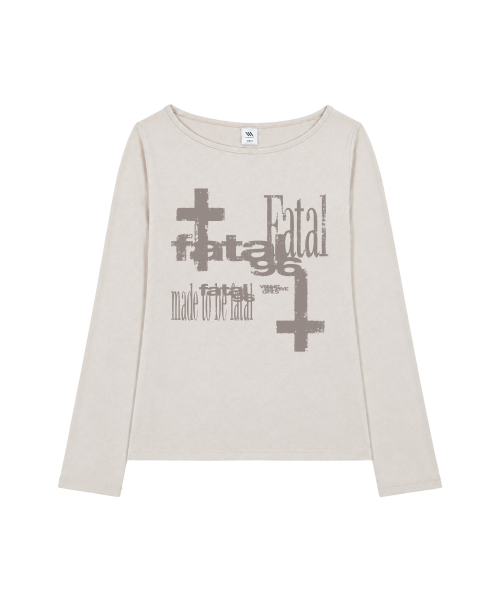VENHIT(ベンヒット)の「FATAL ボートネックロングスリーブ(Tシャツ/カットソー・レディース・ブラック/ピンク/ベージュ/ミント・FREE)」の6枚目の写真