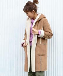 Another Edition | フェイクムートンフードコート/AEBC FAKE MOUTON HOOD(ムートンコート)