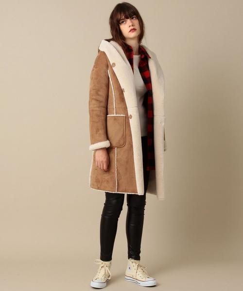 Another Edition（アナザーエディション）の「フェイクムートンフードコート/AEBC FAKE MOUTON HOOD◆（ムートンコート・レディース・ブラック/ブラウン/ベージュ・SMALL/MEDIUM）」の8枚目の写真