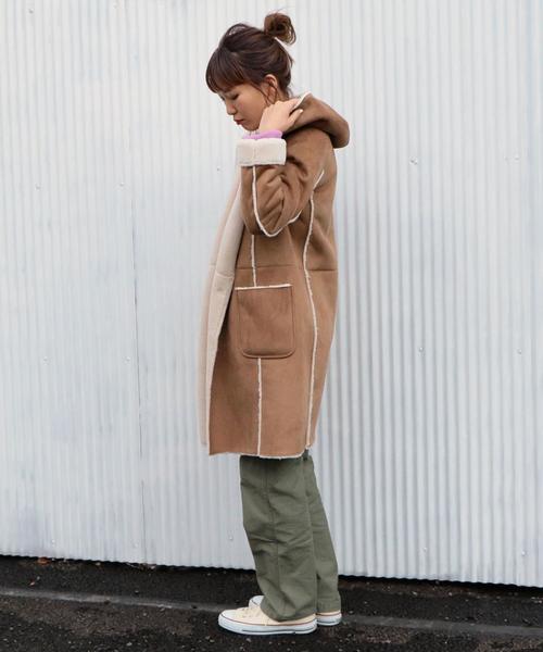 Another Edition（アナザーエディション）の「フェイクムートンフードコート/AEBC FAKE MOUTON HOOD◆（ムートンコート・レディース・ブラック/ブラウン/ベージュ・SMALL/MEDIUM）」の12枚目の写真