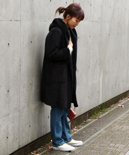 Another Edition（アナザーエディション）の「フェイクムートンフードコート/AEBC FAKE MOUTON HOOD◆（ムートンコート・レディース・ブラック/ブラウン/ベージュ・SMALL/MEDIUM）」の6枚目の写真