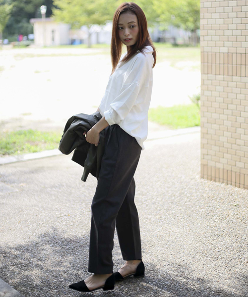 Denime（ドゥニーム）の「スキッパーとろみブラウス（シャツ/ブラウス・レディース・グレー/ホワイト/ブラック・FREE）」の13枚目の写真