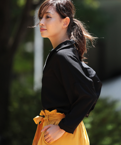 Denime（ドゥニーム）の「スキッパーとろみブラウス（シャツ/ブラウス・レディース・グレー/ホワイト/ブラック・FREE）」の18枚目の写真