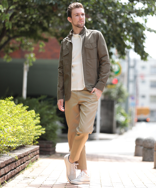 Denime(ドゥニーム)の「64ミリタリーZIPシャツ(ナイロンジャケット・メンズ・ベージュ/ネイビー/カーキ・MEDIUM/LARGE)」の16枚目の写真