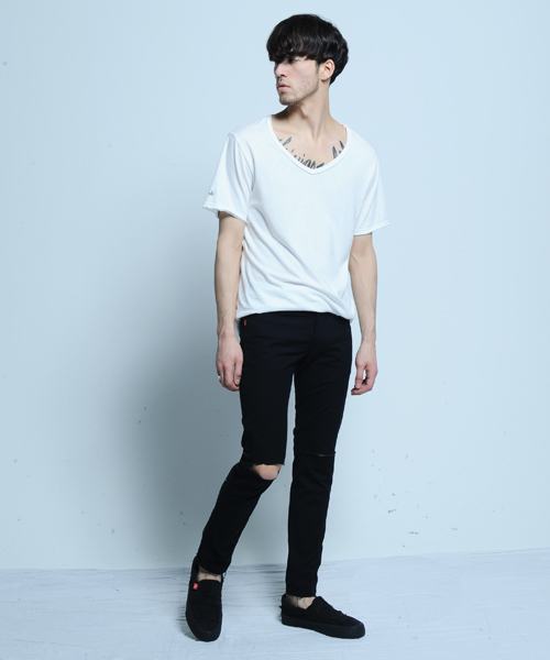 VIRGOwearworks(ヴァルゴウェアワークス)の「DAMAGE EVERY 9(チノパンツ・メンズ・ブラック/グレー・3/2/4)」の9枚目の写真