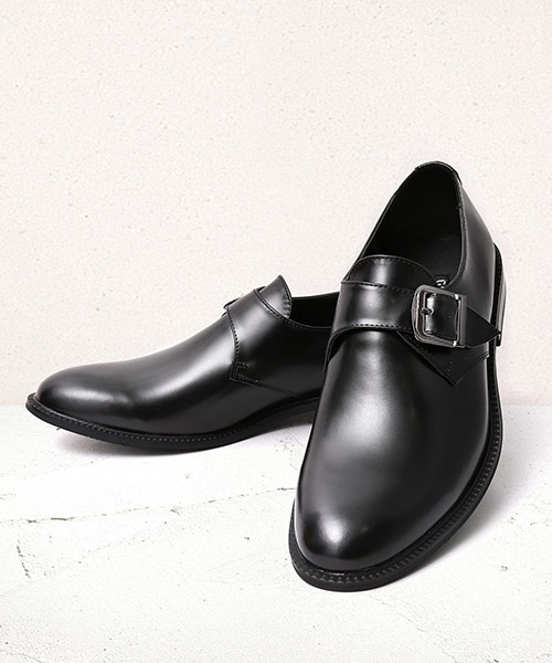 GUIONNET（ギオネ）の「GUIONNET SINGLE MONK STRAP ギオネ シングル モンクストラップ ビジネス 革靴（ドレスシューズ・メンズ・ブラック/モカ・26.5cm/26.0cm/25.5cm/27.5cm/27.0cm/28.0cm/24.5cm/29.0cm/24.0cm/30.0cm/25.0cm）」の2枚目の写真