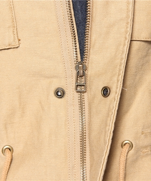 WEGO（ウィゴー）の「綿麻バックサテンミリタリーM-65ジャケット（ミリタリージャケット・メンズ・ベージュ/カーキ・MEDIUM/LARGE）」の9枚目の写真