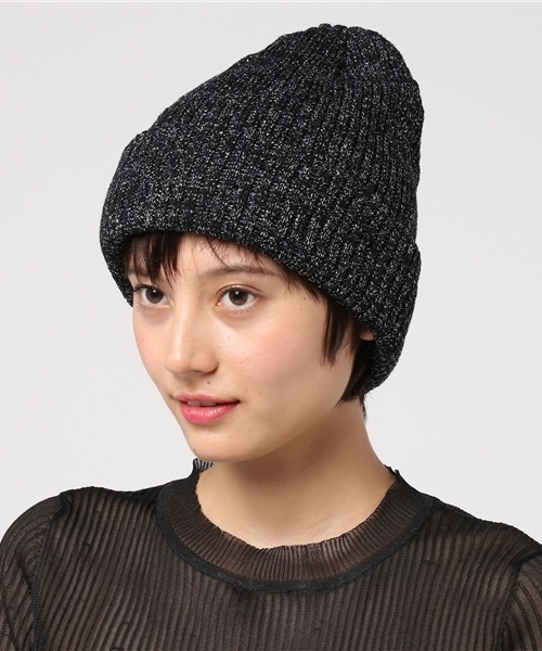 WEGO（ウィゴー）の「WEGO/ラメニットキャップ（ニットキャップ/ビーニー・レディース・グレー/グリーン/ピンク/オレンジ/その他1/シルバー・FREE）」の5枚目の写真