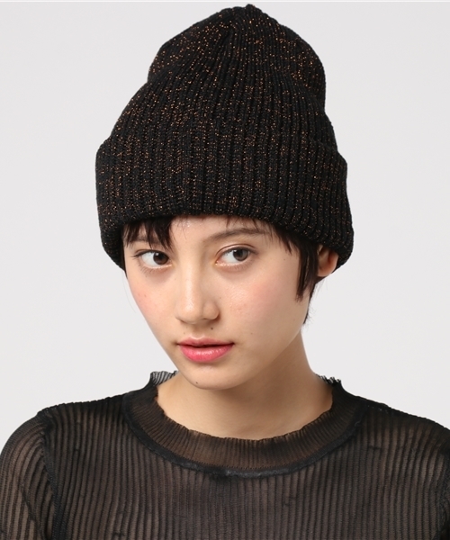 WEGO（ウィゴー）の「WEGO/ラメニットキャップ（ニットキャップ/ビーニー・レディース・グレー/グリーン/ピンク/オレンジ/その他1/シルバー・FREE）」の4枚目の写真