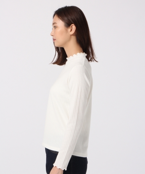 GLOBAL WORK（グローバルワーク）の「リブメロースタンドネック２/770611（Tシャツ/カットソー・レディース・ホワイト/ベージュ系その他/ブラック/グレー/オレンジ系その他/その他・MEDIUM/LARGE）」の7枚目の写真