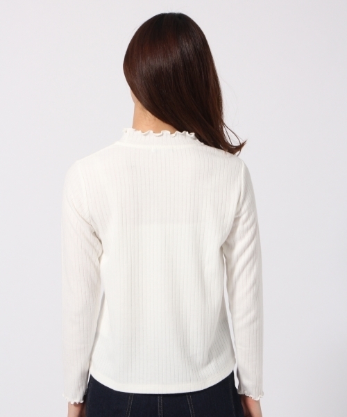 GLOBAL WORK（グローバルワーク）の「リブメロースタンドネック２/770611（Tシャツ/カットソー・レディース・ホワイト/ベージュ系その他/ブラック/グレー/オレンジ系その他/その他・MEDIUM/LARGE）」の9枚目の写真