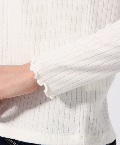 GLOBAL WORK（グローバルワーク）の「リブメロースタンドネック２/770611（Tシャツ/カットソー・レディース・ホワイト/ベージュ系その他/ブラック/グレー/オレンジ系その他/その他・MEDIUM/LARGE）」の13枚目の写真