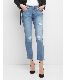 GAP | Gap ハイライズ ダメージ スリムストレート フィットジーンズ(デニムパンツ)