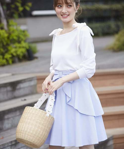 tocco closet（トッコ　クローゼット）の「 お花×スタッズかごバック（かごバッグ・レディース・ブラック/ホワイト・FREE）」の12枚目の写真