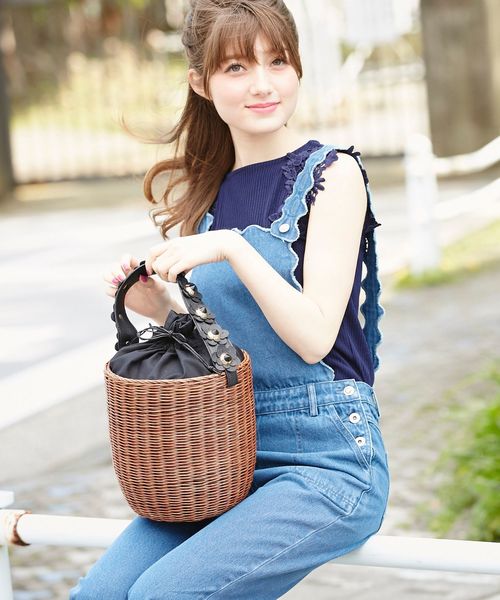 tocco closet（トッコ　クローゼット）の「 お花×スタッズかごバック（かごバッグ・レディース・ブラック/ホワイト・FREE）」の19枚目の写真