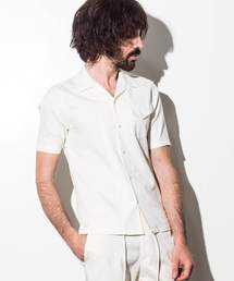 AKM Contemporary(エイケイエムコンテンポラリー)リネン混プリぺラハーフスリーブシャツ