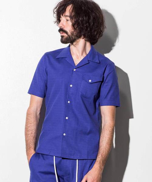 AKM Contemporary(エイケイエムコンテンポラリー)の「AKM Contemporary(エイケイエムコンテンポラリー)リネン混プリぺラハーフスリーブシャツ(シャツ/ブラウス・メンズ・ホワイト/ブラック/ネイビー/カーキ/ロイヤルブルー・MEDIUM/SMALL/LARGE)」の6枚目の写真