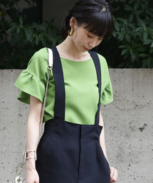 Tiara | 麻調袖フリルブラウス(シャツ/ブラウス)