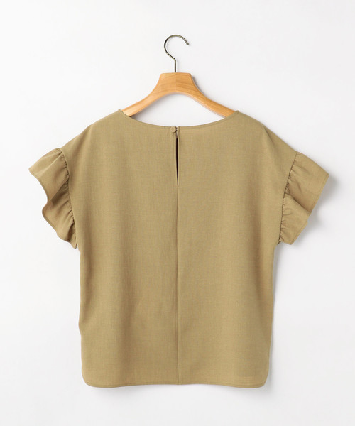 Tiara（ティアラ）の「麻調袖フリルブラウス（シャツ/ブラウス・レディース・ネイビー/ベージュ/グリーン/アイボリー/キャメル・FREE）」の6枚目の写真