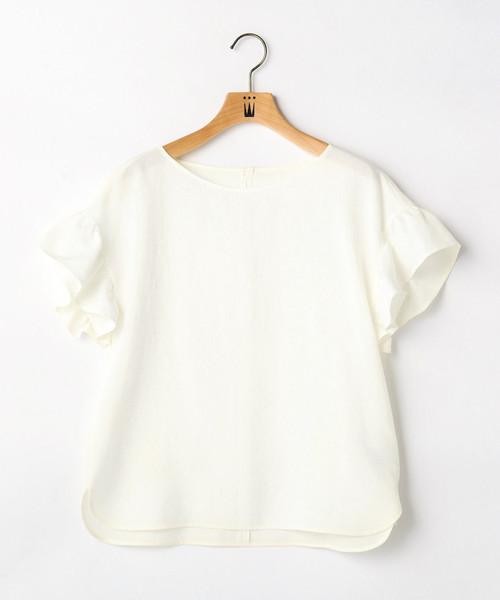 Tiara（ティアラ）の「麻調袖フリルブラウス（シャツ/ブラウス・レディース・ネイビー/ベージュ/グリーン/アイボリー/キャメル・FREE）」の15枚目の写真