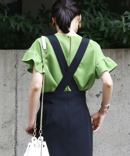 Tiara（ティアラ）の「麻調袖フリルブラウス（シャツ/ブラウス・レディース・ネイビー/ベージュ/グリーン/アイボリー/キャメル・FREE）」の21枚目の写真