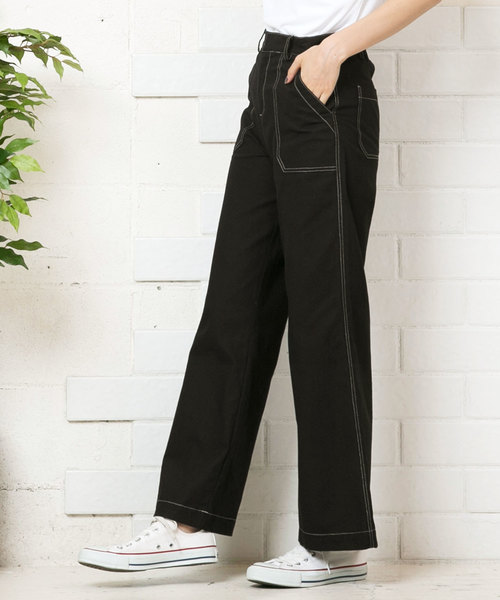 KOBE LETTUCE（コウベレタス）の「ベイカーポケットストレートワイドパンツ＊レディース/ボトムス[M2242]神戸レタス（その他パンツ・レディース・ベージュ/カーキ/ブラック・FREE）」の2枚目の写真