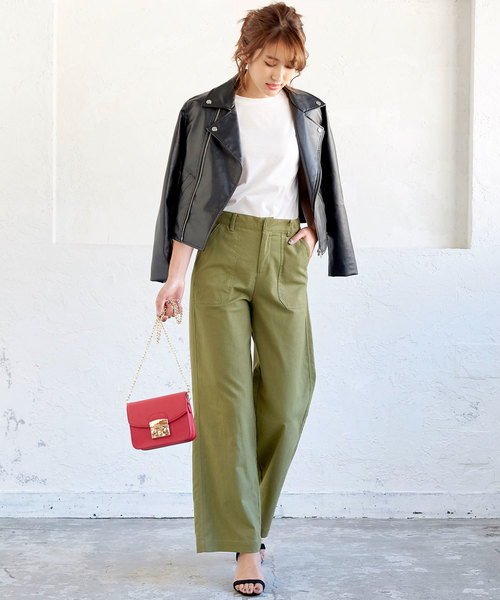 KOBE LETTUCE（コウベレタス）の「ベイカーポケットストレートワイドパンツ＊レディース/ボトムス[M2242]神戸レタス（その他パンツ・レディース・ベージュ/カーキ/ブラック・FREE）」の10枚目の写真