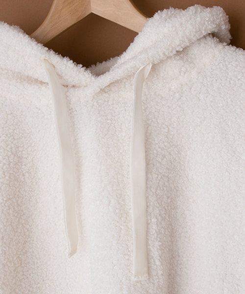 OLIVE des OLIVE（オリーブデオリーブ）の「ボア パーカー（パーカー・レディース・オフホワイト/キャメル/グレイッシュベージュ・FREE）」の5枚目の写真