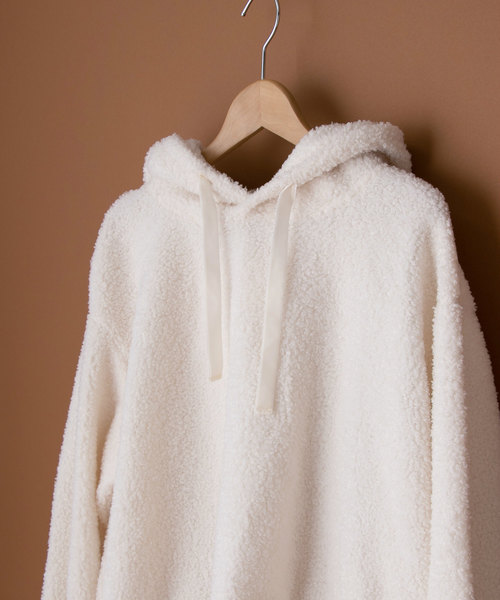OLIVE des OLIVE（オリーブデオリーブ）の「ボア パーカー（パーカー・レディース・オフホワイト/キャメル/グレイッシュベージュ・FREE）」の6枚目の写真