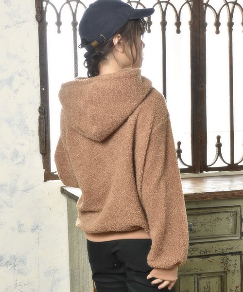 OLIVE des OLIVE（オリーブデオリーブ）の「ボア パーカー（パーカー・レディース・オフホワイト/キャメル/グレイッシュベージュ・FREE）」の19枚目の写真