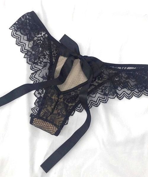 ANNEBRA(アンブラ)の「「ANNEBRA/アンブラ」 Glamour バックデザインショーツ(ショーツ)」|ブラック