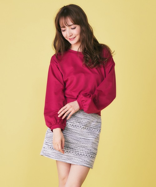 MIIA(ミーア)の「ツィード風台形スカート(スカート・レディース・ホワイト系その他/ブラック系その他/グレー系その他・S/M)」の1枚目の写真