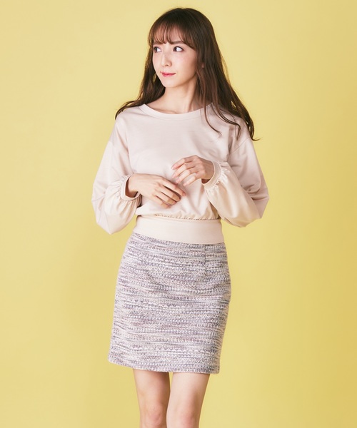 MIIA(ミーア)の「ツィード風台形スカート(スカート・レディース・ホワイト系その他/ブラック系その他/グレー系その他・S/M)」の3枚目の写真