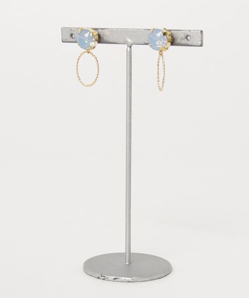 tone(トーン)の「【nocca】14kgf/jewelry ring pierce(ピアス(両耳用)・レディース・ホワイト/ブルー/ピンク・FREE)」の2枚目の写真