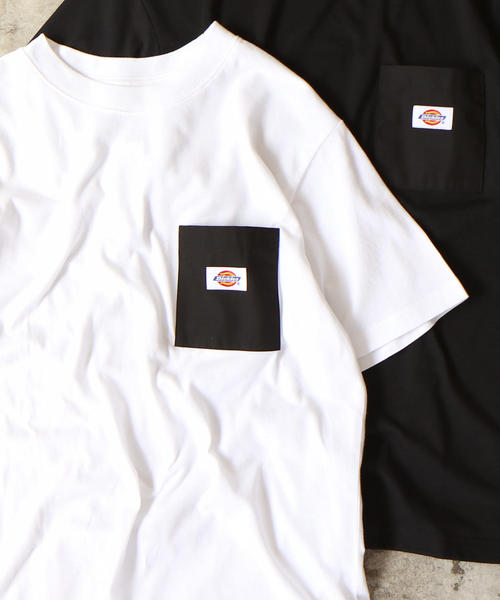 Dickies（ディッキーズ）の「【女性にも人気】Dickies(ディッキーズ)別注ポケットTシャツ19SS(一部WEB限定カラー)（Tシャツ/カットソー・メンズ・ケリー/ネイビー/パープル/その他1/ホワイト/その他4/その他7/ブラック/オリーブ/その他6/その他2/その他3/その他5/レッド/ダークグレー/ベージュ・X-LARGE/SMALL/LARGE/MEDIUM）」の12枚目の写真
