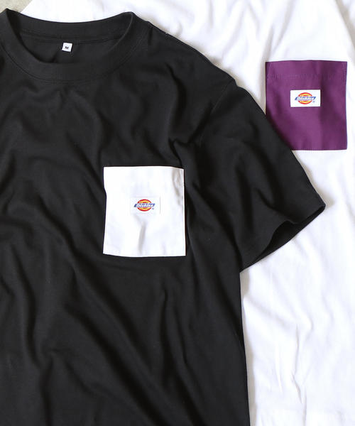 Dickies（ディッキーズ）の「【女性にも人気】Dickies(ディッキーズ)別注ポケットTシャツ19SS(一部WEB限定カラー)（Tシャツ/カットソー・メンズ・ケリー/ネイビー/パープル/その他1/ホワイト/その他4/その他7/ブラック/オリーブ/その他6/その他2/その他3/その他5/レッド/ダークグレー/ベージュ・X-LARGE/SMALL/LARGE/MEDIUM）」の13枚目の写真