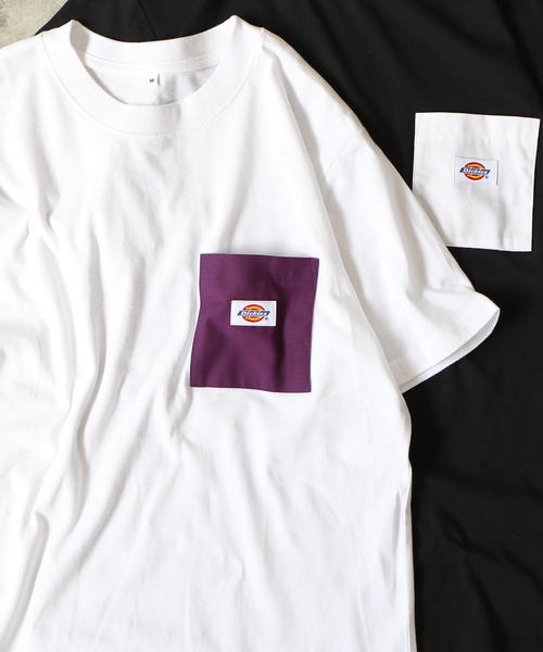 Dickies（ディッキーズ）の「【女性にも人気】Dickies(ディッキーズ)別注ポケットTシャツ19SS(一部WEB限定カラー)（Tシャツ/カットソー・メンズ・ケリー/ネイビー/パープル/その他1/ホワイト/その他4/その他7/ブラック/オリーブ/その他6/その他2/その他3/その他5/レッド/ダークグレー/ベージュ・X-LARGE/SMALL/LARGE/MEDIUM）」の8枚目の写真