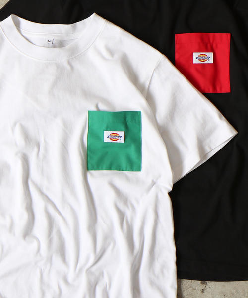Dickies（ディッキーズ）の「【女性にも人気】Dickies(ディッキーズ)別注ポケットTシャツ19SS(一部WEB限定カラー)（Tシャツ/カットソー・メンズ・ケリー/ネイビー/パープル/その他1/ホワイト/その他4/その他7/ブラック/オリーブ/その他6/その他2/その他3/その他5/レッド/ダークグレー/ベージュ・X-LARGE/SMALL/LARGE/MEDIUM）」の6枚目の写真