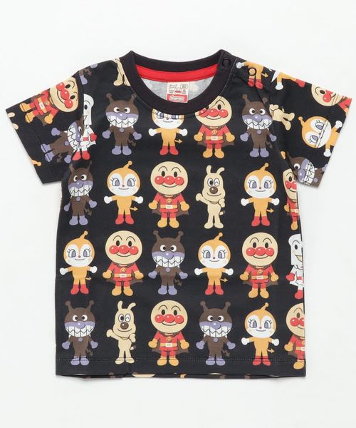 ANPANMAN KIDS COLLECTION(アンパンマンキッズコレクション)の「【アンパンマン】アート総柄Tシャツ(Tシャツ/カットソー)」|ブラック