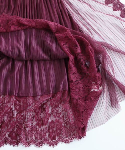 cawaii（カワイイ）の「動く度揺らめく美レース。アコーディオンプリーツワンピース（ワンピース・レディース・レッド・FREE）」の21枚目の写真