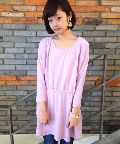 Kastane（カスタネ）の「起毛カットワンピース（ワンピース・レディース・アイボリー/グレー/ラベンダー/ミント・FREE）」の4枚目の写真