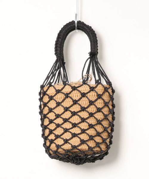 KOBE LETTUCE(コウベレタス)の「メッシュバケツトートカゴバッグ(かごバッグ・レディース・ホワイト/ブラック・FREE)」の11枚目の写真