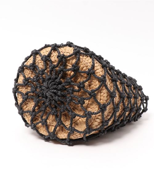 KOBE LETTUCE(コウベレタス)の「メッシュバケツトートカゴバッグ(かごバッグ・レディース・ホワイト/ブラック・FREE)」の9枚目の写真