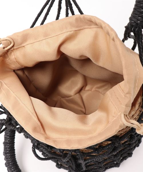 KOBE LETTUCE(コウベレタス)の「メッシュバケツトートカゴバッグ(かごバッグ・レディース・ホワイト/ブラック・FREE)」の13枚目の写真