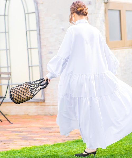 KOBE LETTUCE(コウベレタス)の「メッシュバケツトートカゴバッグ(かごバッグ・レディース・ホワイト/ブラック・FREE)」の10枚目の写真