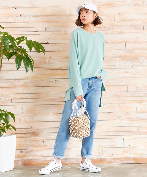 KOBE LETTUCE(コウベレタス)の「メッシュバケツトートカゴバッグ(かごバッグ・レディース・ホワイト/ブラック・FREE)」の4枚目の写真