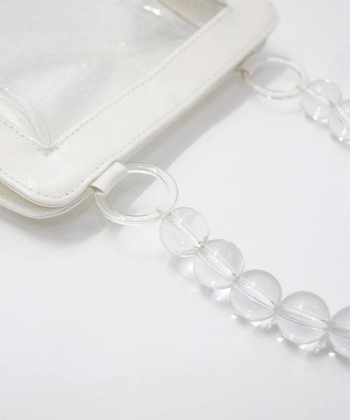 SMIR NASLI（サミールナスリ）の「PVC Purse / ビーズクリアバッグ（ハンドバッグ・レディース・ホワイト/ブラウン・フリー）」の3枚目の写真