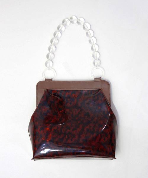 SMIR NASLI（サミールナスリ）の「PVC Purse / ビーズクリアバッグ（ハンドバッグ・レディース・ホワイト/ブラウン・フリー）」の6枚目の写真