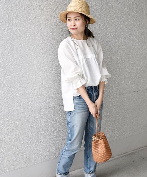 SHIPS - 未使用 liflattie ships:リネンドットシャーリング7/Sブラウス SHIPS - 未使用 liflattie ships:リネンドットシャーリング7/S