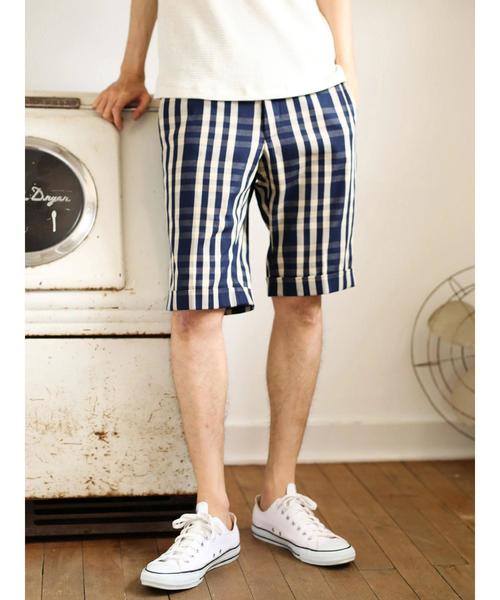 CRAFT STANDARD BOUTIQUE（クラフトスタンダードブティック）の「タックショートパンツ1 ☆●（その他パンツ・メンズ・グリーン/ベージュ/ネイビー/ブラック/ブルー/ブルー系その他5/ベージュ系その他4/その他5/マルチ・M/L/LL/S）」の7枚目の写真